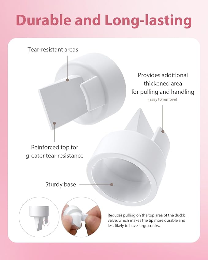 Electric Breast Pump Parts Compatible with Spectra S1/S2/9 Plus, 2Pcs Duckbill Valves and 2Pcs 30mm Flange (Not Original Spectra Accessories)