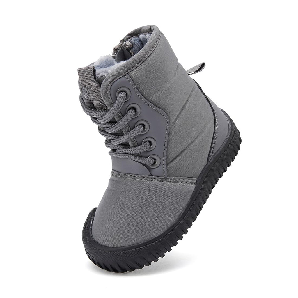 BMCiTYBM Baby Snow Winter Boots Boys Girls Shoes Warm Zipper Non Slip First Walking Infant 6 9 12 18 24 Months Grey Size 12-18 Months Toddler