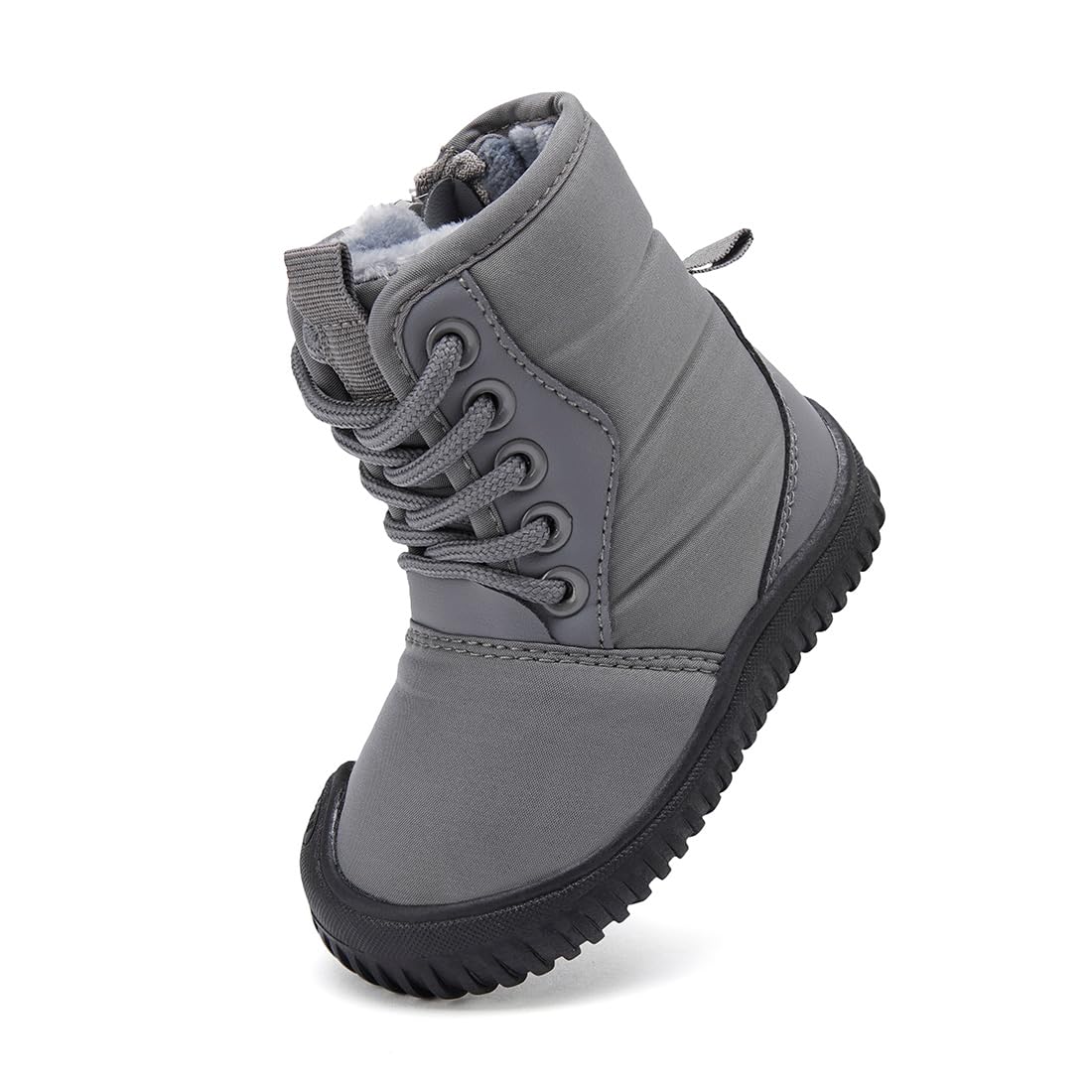 BMCiTYBM Baby Snow Winter Boots Boys Girls Shoes Warm Zipper Non Slip First Walking Infant 6 9 12 18 24 Months Grey Size 12-18 Months Toddler