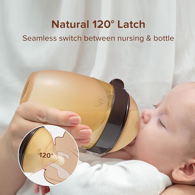 Thyseed Silicone Natural Breast-Like Bottle with Nipple(10+ Months),8oz，1pack