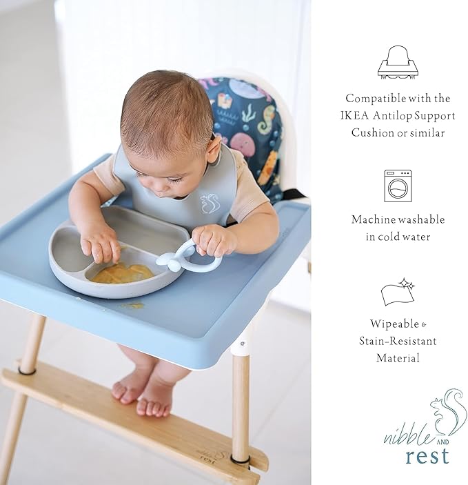 Nibble and Rest Highchair Insert Cover, Compatible for IKEA Antilop Highchair, High Chair Accessories Stain-Proof and Wipeable Insert Cover (Cushion NOT Included)(Underthesea)