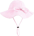 Baby Girl Sun Hat with UPF 50+ Outdoor Adjustable Beach Hat with Wide Brim Bucket Hats