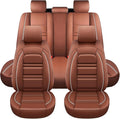 Seat Covers for Camaro 2000-2023 | 5-Seats Leather Seat Covers, Easy to Install Automotive Seat Covers Full Set (Full Set, Coffee)