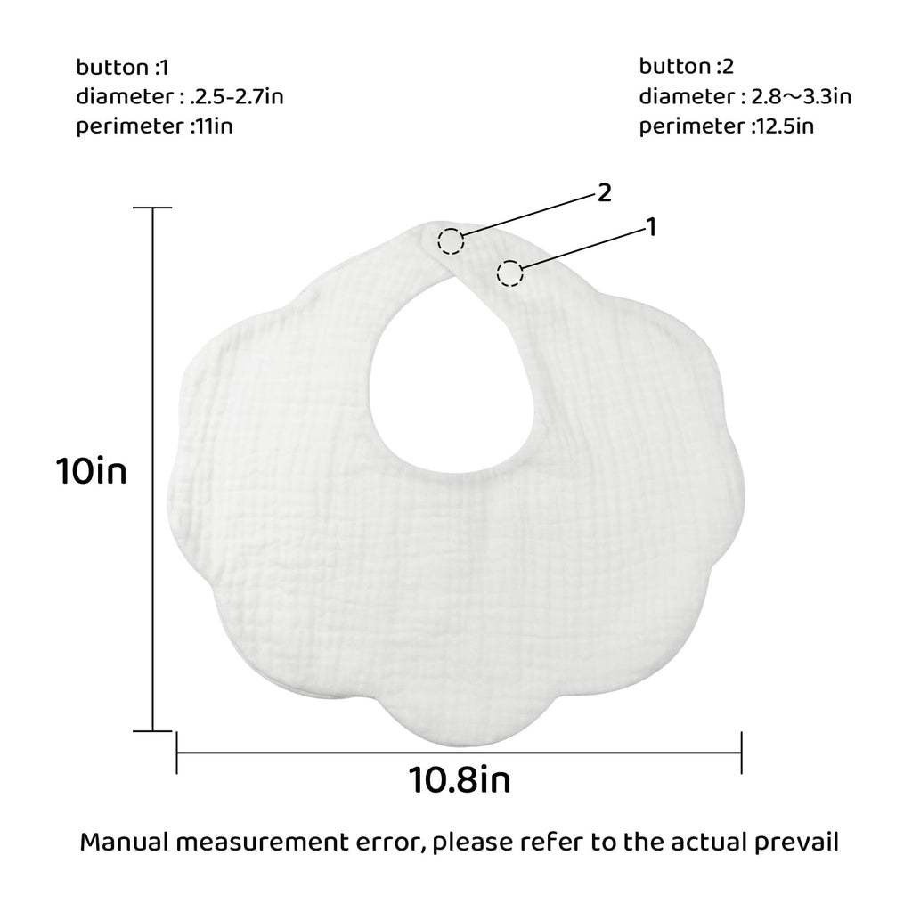DOSMINE Organic Cotton Muslin Baby Bibs 10 Pack Absorbent Adjustable