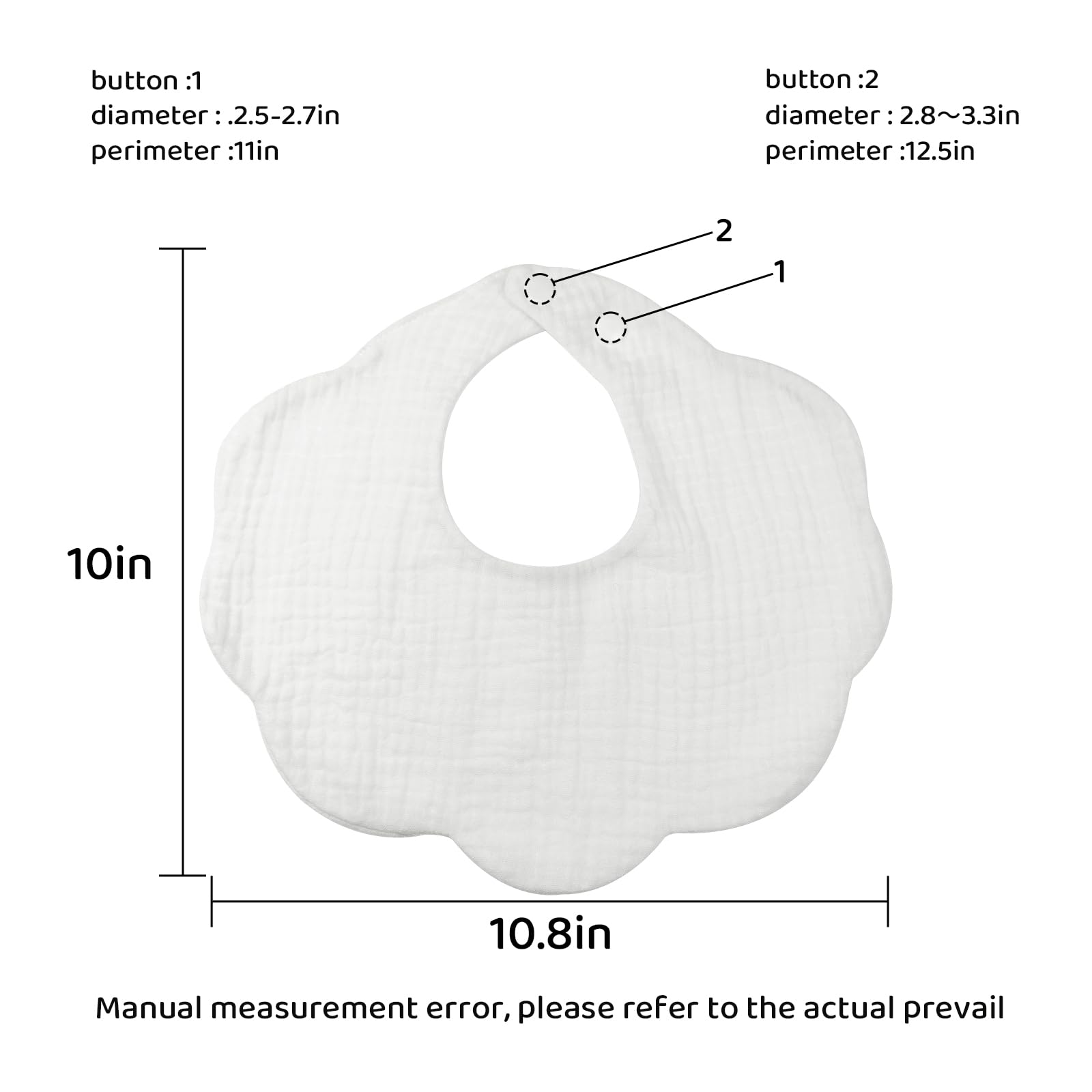 DOSMINE Organic Cotton Muslin Baby Bibs 10 Pack Absorbent Adjustable