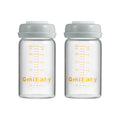 Qmibaby Glass Breastmilk Storage Bottles 180ml 6oz BPA-Free Leak-Proof Natural Baby Bottle for Breastmilk Storage Wide Neck Bottles with Screw Ring Sealing Disk Breastfeeding (Grey, 180ml-2Packs)