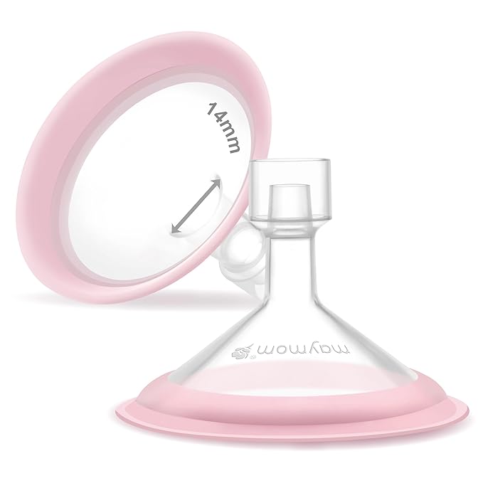 14mm Maymom MyFit Shields, Pano Series; Compatible with Medela Breast Pump- PersonalFit, Freestyle, Harmony, Maxi, Freestyle Flex Connector; Connect to Maymom Widemouth/Narrow Connector, 2pcs