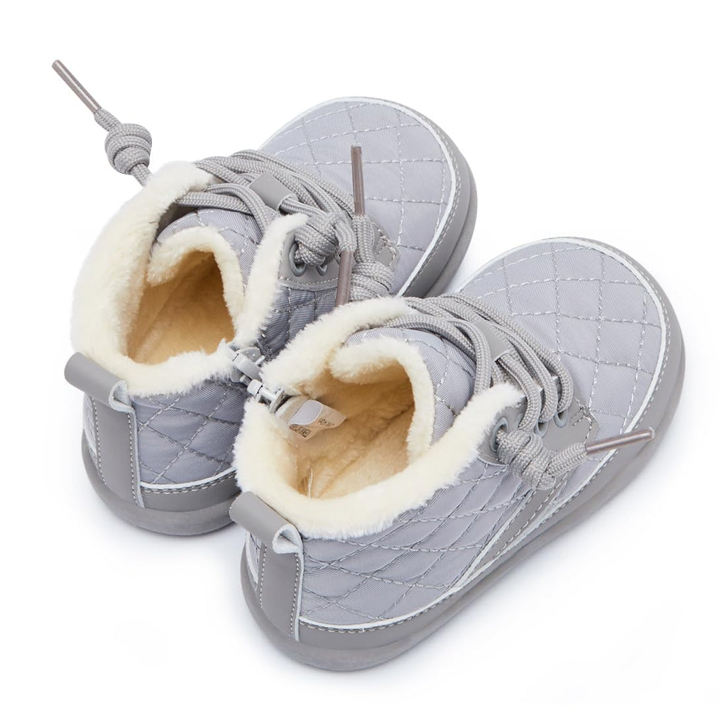 BMCiTYBM Baby Snow Boots Boy Girl Waterproof Infant Winter Warm Booties Nonslip Lightweight Outdoor Shoes for First Walkers Grey Size 12-18 Months Infant
