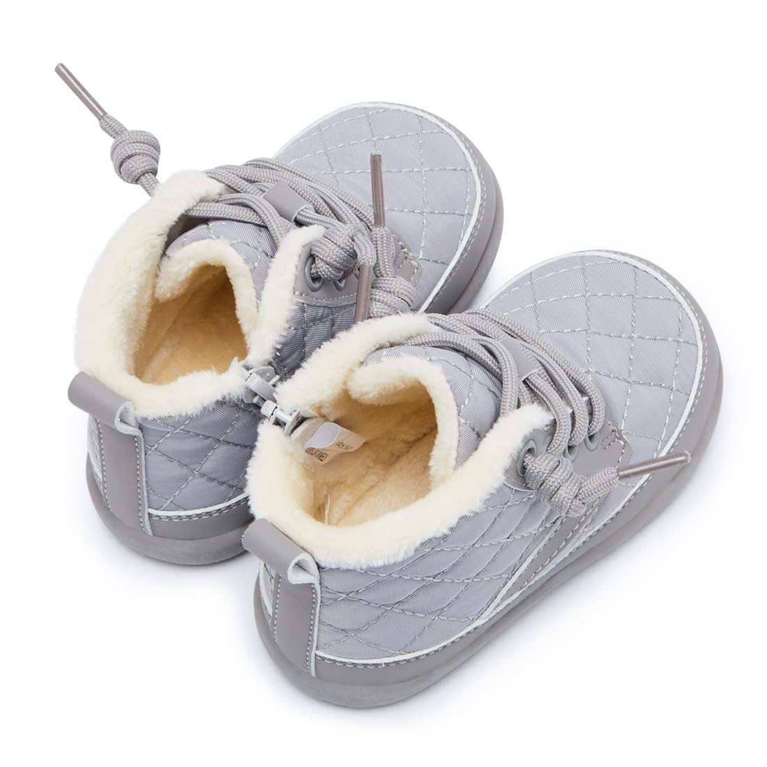 BMCiTYBM Baby Boy Girl Snow Boots Waterproof Infant Winter Warm Booties Nonslip Lightweight Outdoor Shoes for First Walkers Grey Size 6-12 Months Infant