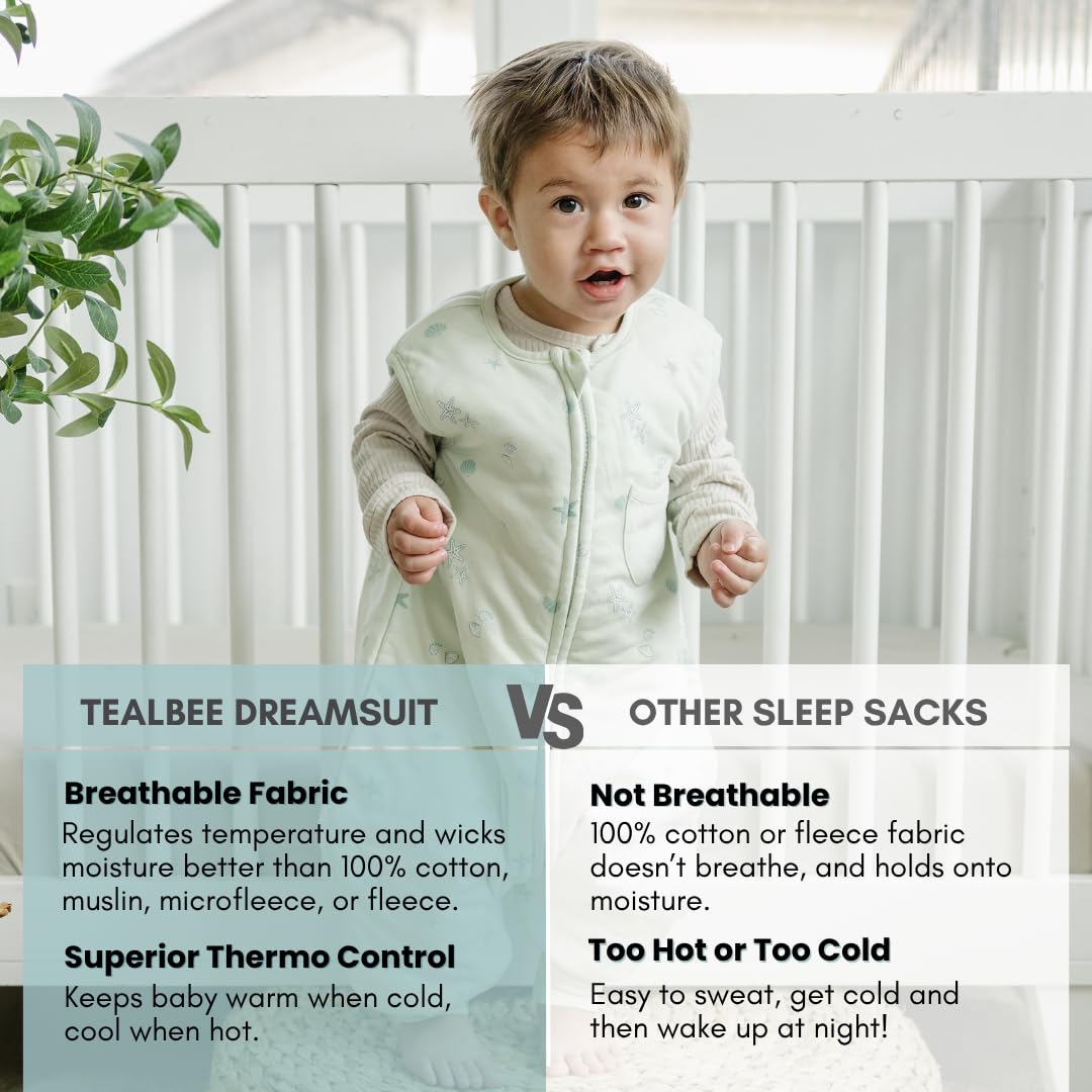 Tealbee Dreamsuit Walker Toddler Sleep Sack with Feet and Legs, 12M-2T