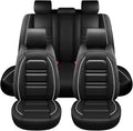 PACKMACH Seat Covers for Hyundai Car Elantra 2001-2025 | 5-Seats Leather Seat Covers, Easy to Install Automotive Seat Covers Full Set (Full Set, Black&White Line)