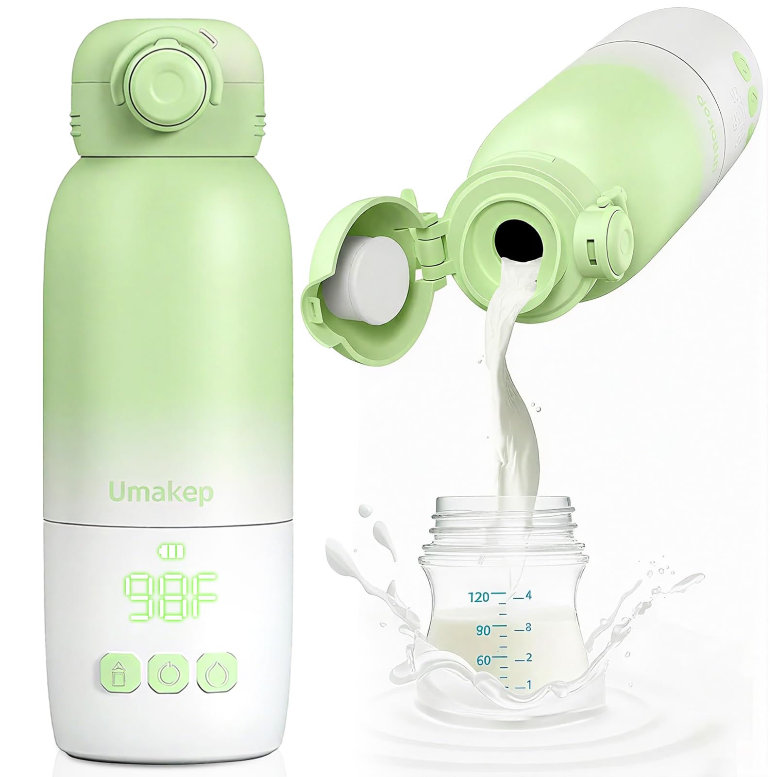 Portable Bottle Warmer for Travel,12oz Cordless Milk Warmer for Baby