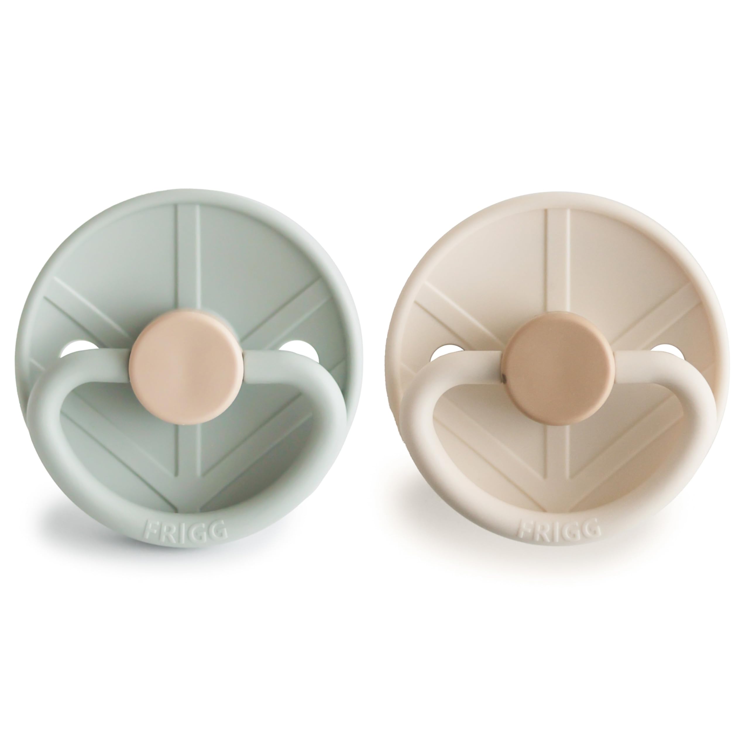 FRIGG Little Viking SilkySoft Silicone Baby Pacifier 2-Pack | Made in Denmark | BPA-Free (Sage/Cream, 0-6 Months)