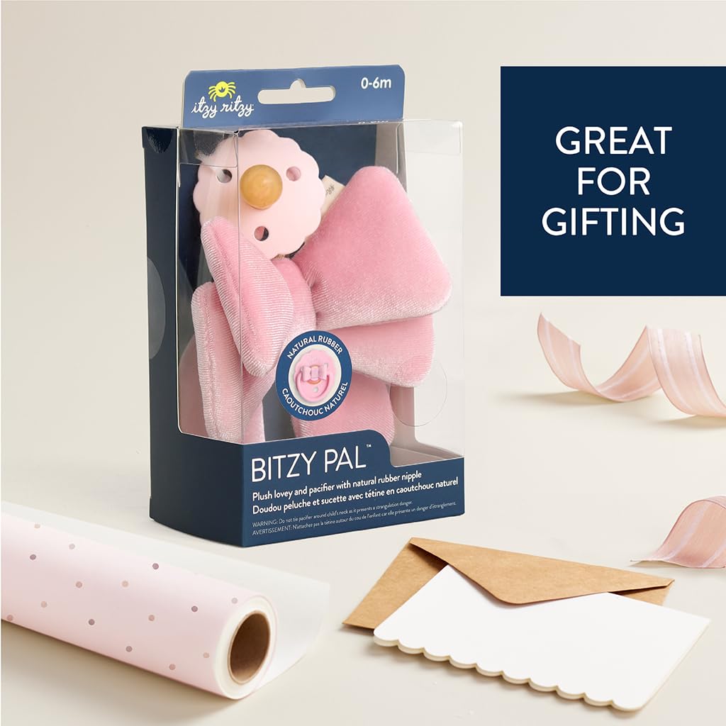 Itzy Ritzy Pacifier & Lovey Set - Natural Rubber Pacifier with Plush Bow