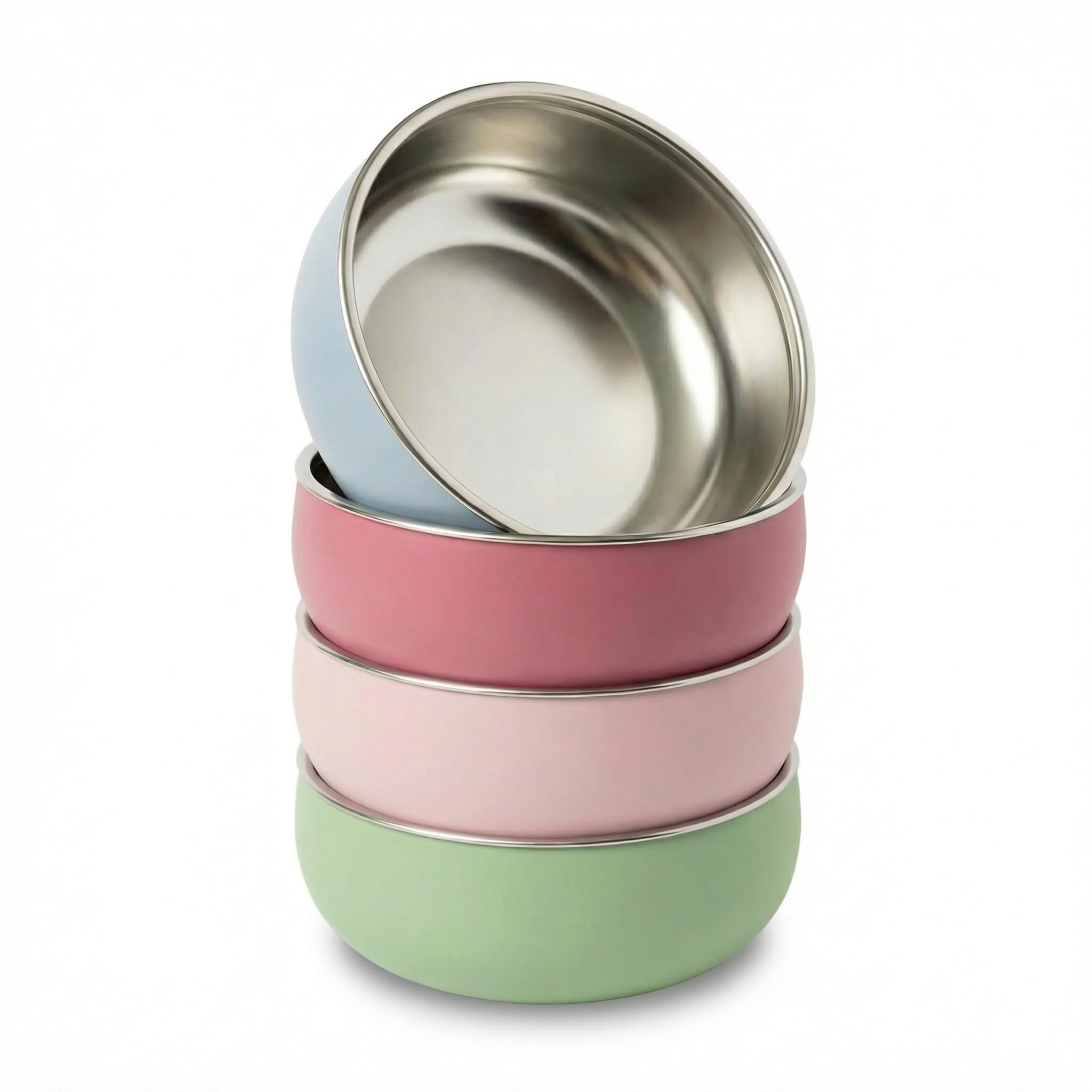 Monkey Proof™ Non-Toxic Stainless Steel Child Bowl 5” with Non-Slip Silicone Shell, Multi-color, (Set of 4 bowls) Unbreakable, Mess Free Feeding for Babies, Toddlers, Kids, BPA free