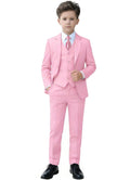YuanLu Boys Tuxedo Toddler Easter Outfit Pink Kids Slim Fit Suit Size 7