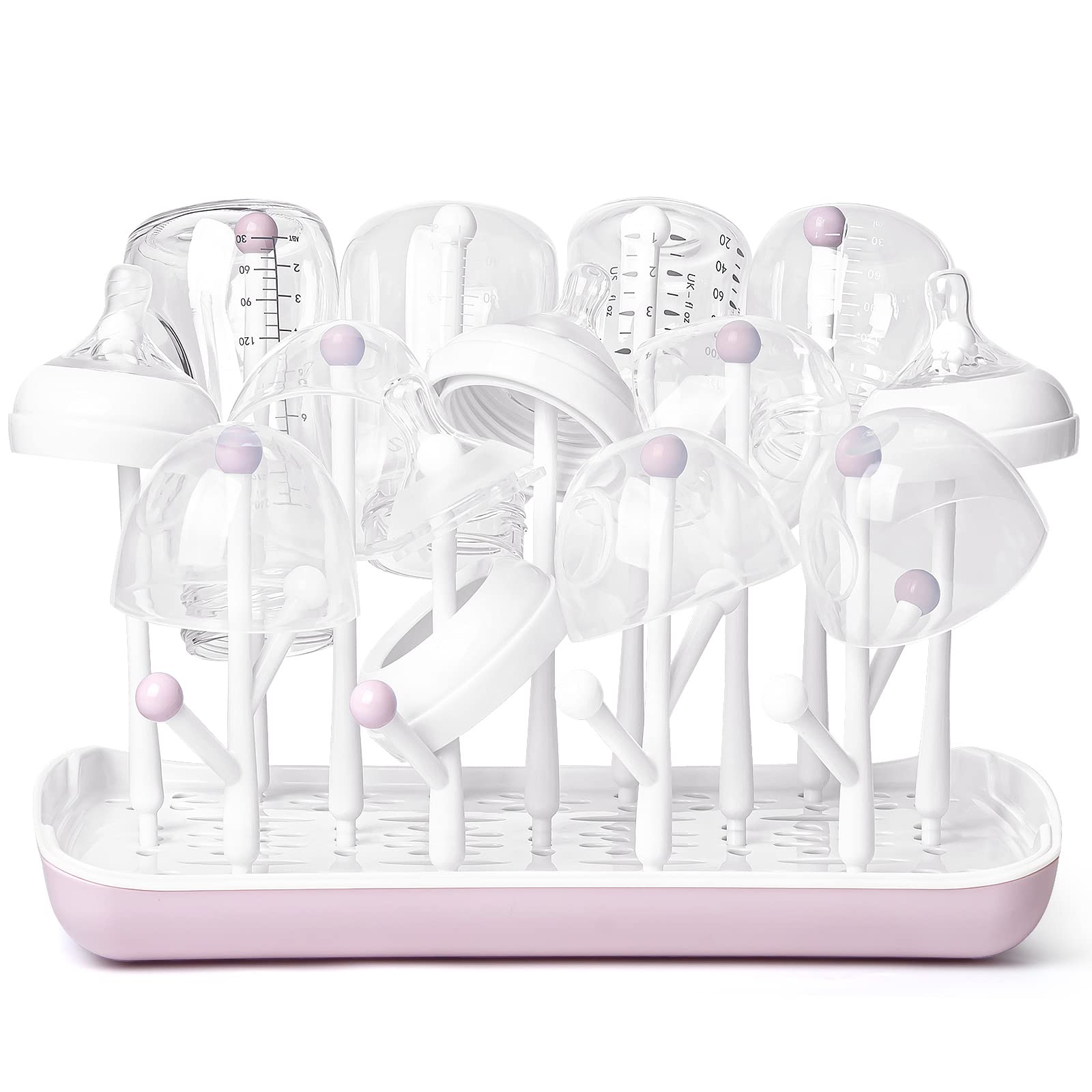 Termichy Baby Bottle Drying Rack: Space-Saving with 13 Hooks & Drain Tray