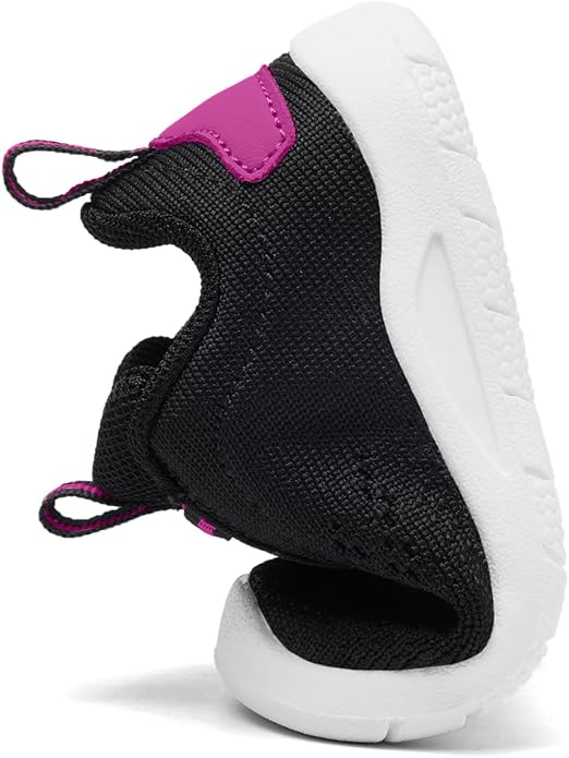 MORENDL Toddler Slip On Sneakers Baby Walking Shoes Non-Slip Breathable Unisex Pink Mesh Lace-Up Athletic Sneakers Infant Running Shoes