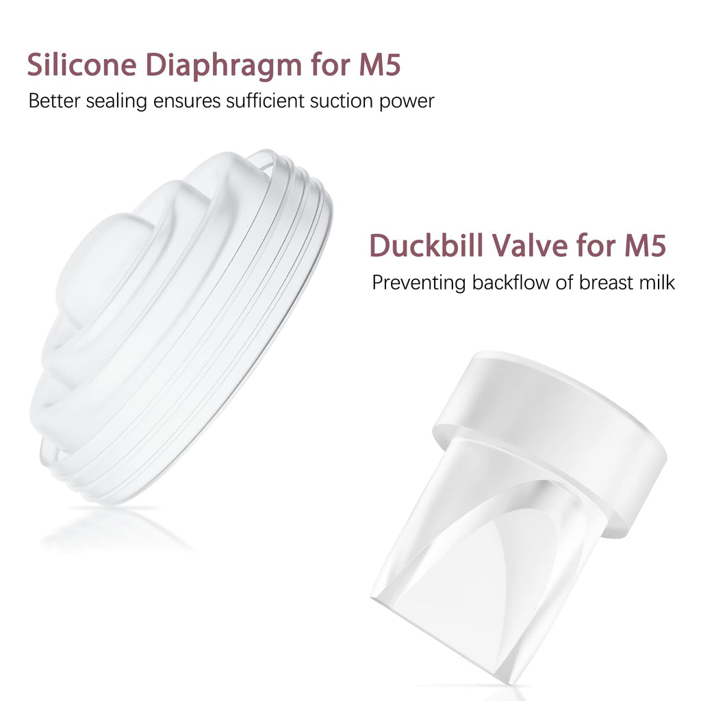 GOTOCUT 12 Pack Replacement Parts for Momcozy M5 Breast Pump, Replace to Mom Cozy M5 Duckbill Valve Diaphgram, Breastfeeding Essential Accessories