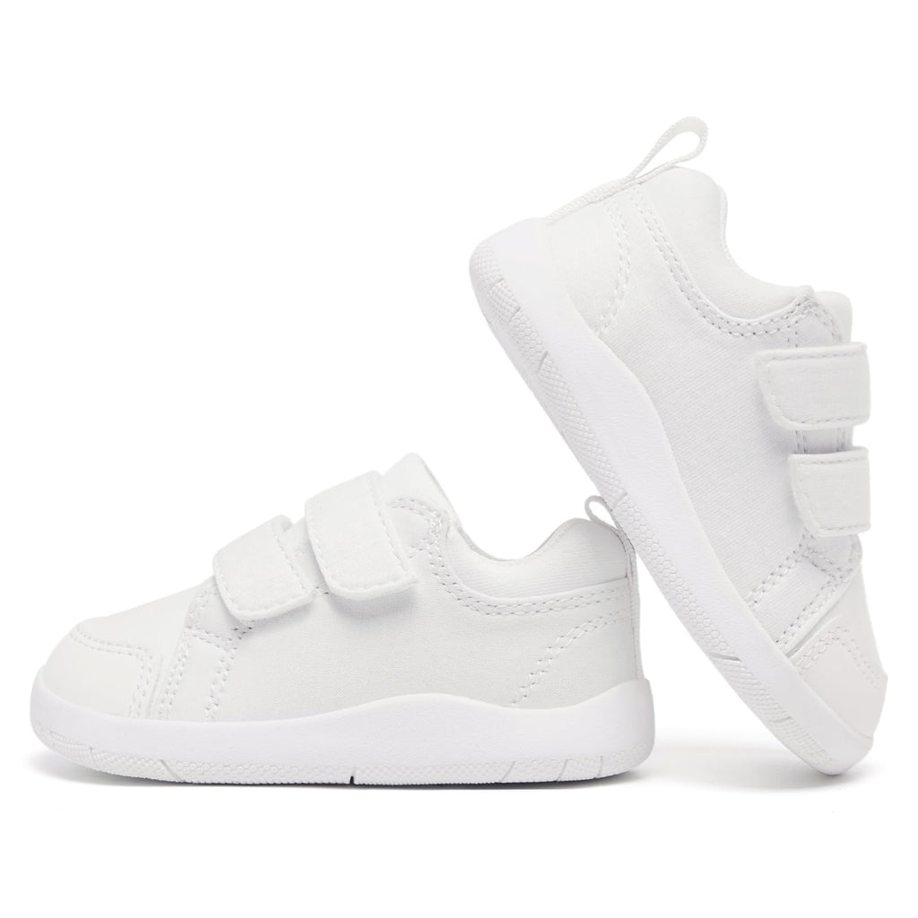 MORENDL Toddler Shoes Baby Wide Toe Box Barefoot Shoes Boy Girl Walking Shoes Non-Slip Minimalist Sneakers Comfort Zero Drop Tennis Outdoor Activities White Size 8