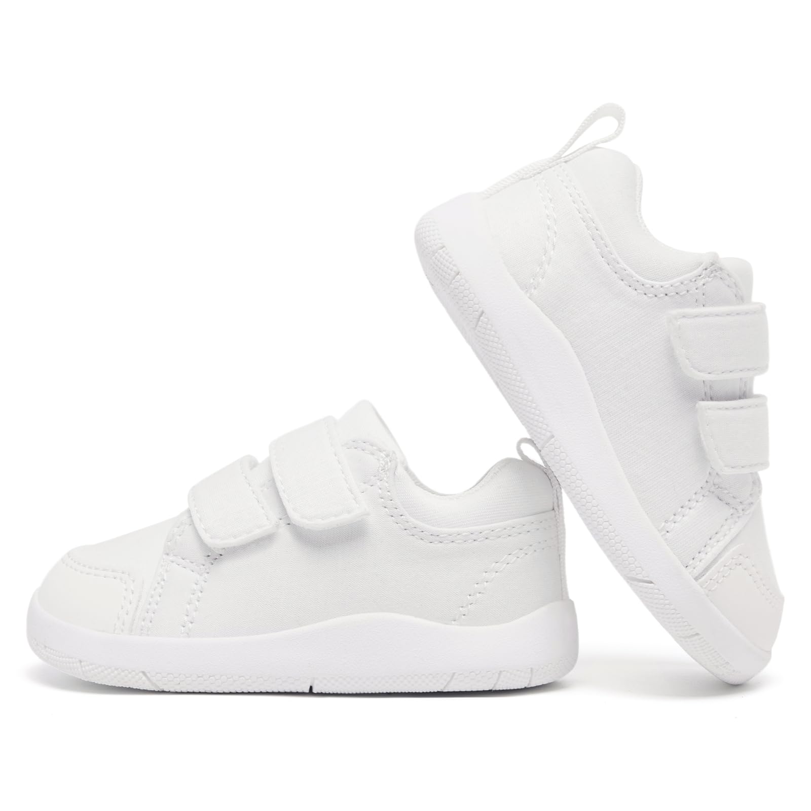 MORENDL Toddler Shoes Baby Wide Toe Box Barefoot Shoes Boy Girl Walking Shoes Non-Slip Minimalist Sneakers Comfort Zero Drop Tennis Outdoor Activities White Size 10.5