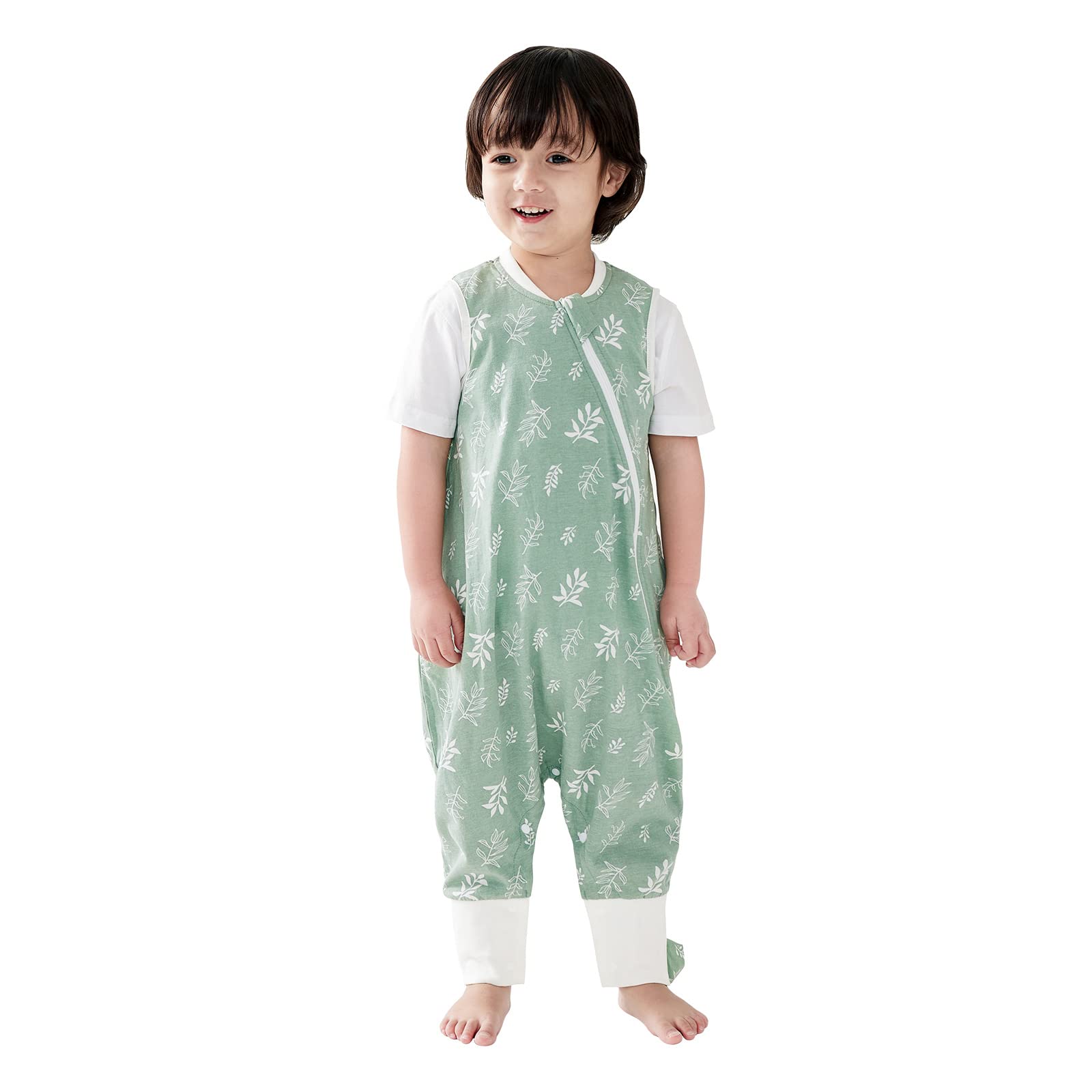 Duomiaomiao 0.5 TOG Toddler Sleep Bag 6-12 Months 100% Cotton Lightweight Baby Sleep Sack with Feet, Breathable Comfy Toddler Wearable Blanket