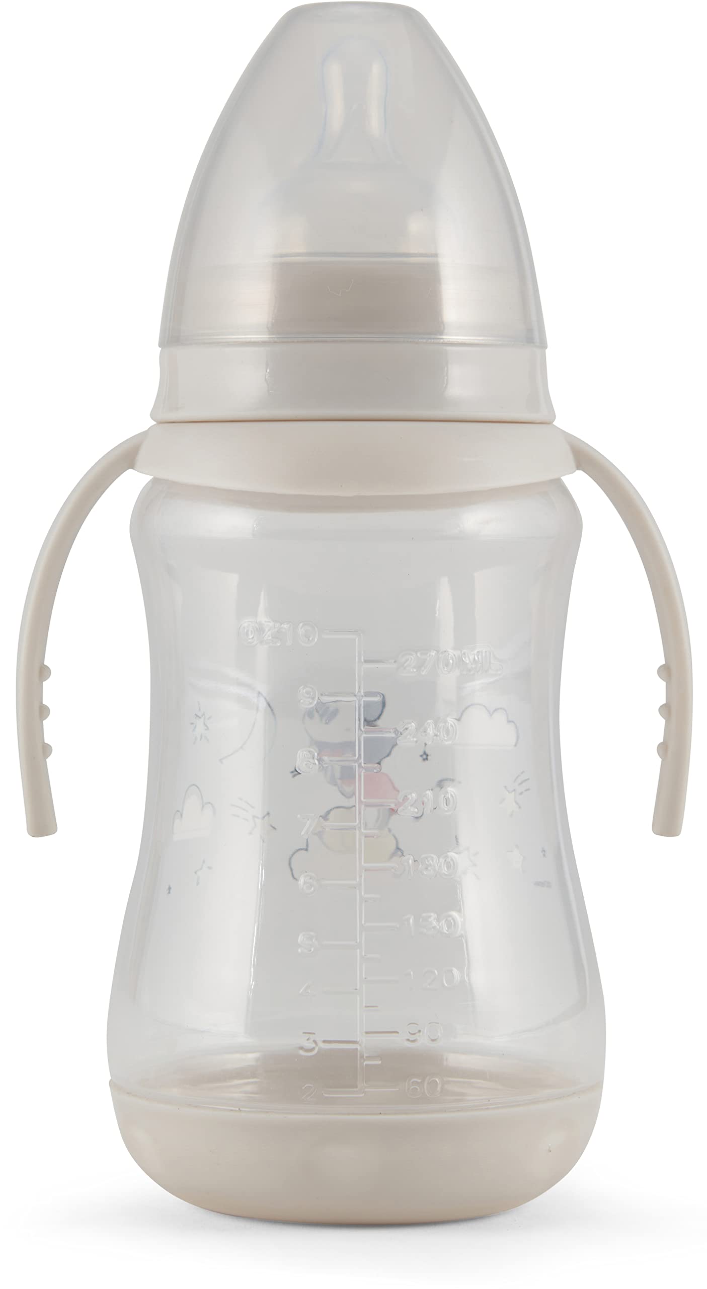 Disney 2 Pack 10 Ounce Baby Bottles with Character Prints and Colored Covers with Double Handle - BPA Free and Easy to Clean