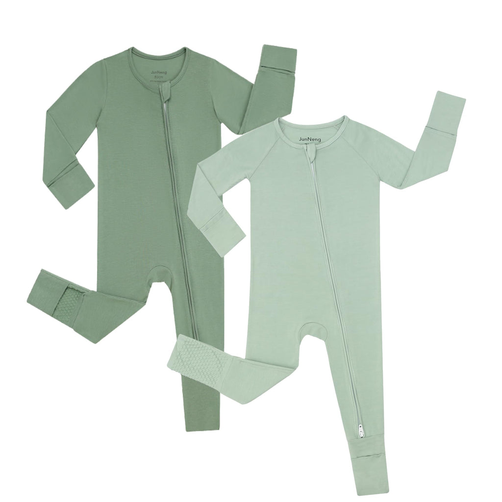 JunNeng Viscose from Bamboo Baby Boy Sleeper Pajamas with Mitts 12-18M
