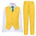 Lycody Boys Suit Vest Set Formal Dress Suits Wedding Outfit, Yellow, 3T