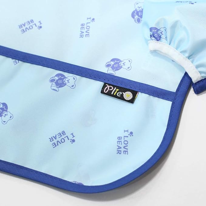 Long Sleeve Waterproof Bib for Toddlers – Feeding Smock for Baby Mealtime, Self-Feeding, Painting & Messy Play, BPA-Free