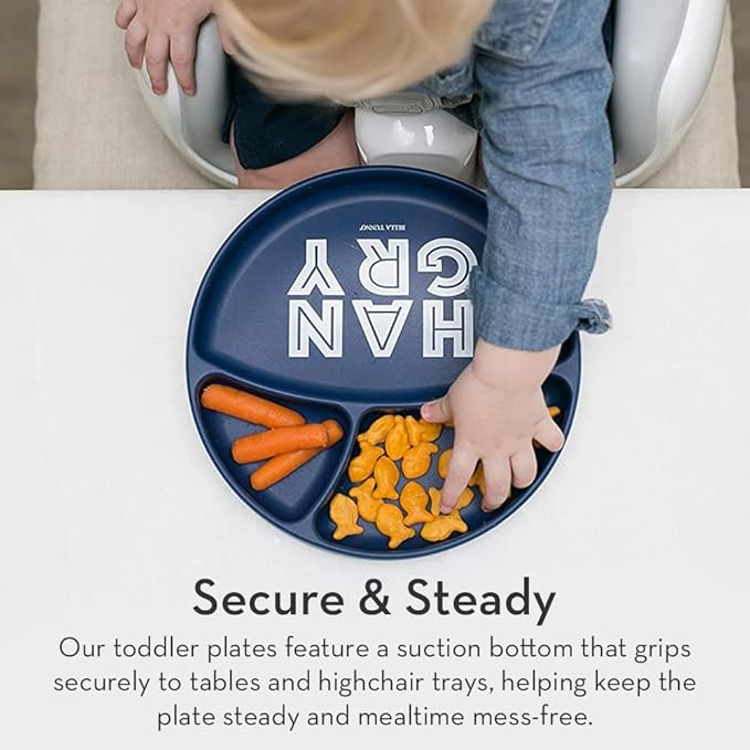 Bella Tunno Wonder Baby Plates – Silicone Suction Plates for Baby, Toddler, & Kids, Great for Baby Led Weaning, BPA Free, Kid and Baby Must Haves, 3 Sections (Hello Gorgeous)