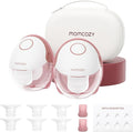 Momcozy Breast Pump Hands Free Mobile Style | M6, Wearable Breastfeeding Pump Ideal Rhythm for More Milk, DoubleFit Flange More Fit & Discreet with 3 Modes & 9 Levels, 24mm - 2 Pack Cozy Red