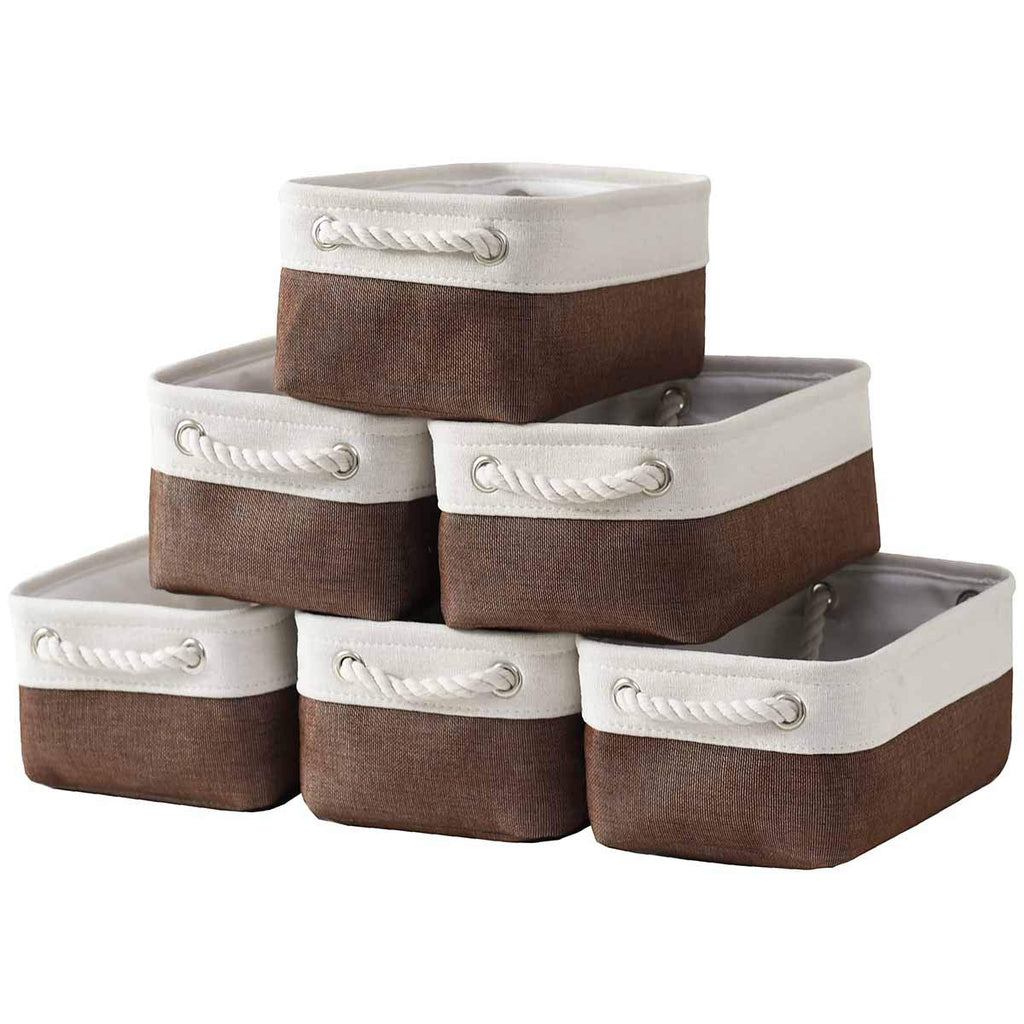 Sacyic Small Storage Baskets for Shelves,Fabric Storage Baskets for Closet,Rectangular Collapsible Baskets for organizing Clothes,Books,Gifts
