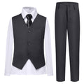 Boys Suit Vest Set Formal Dress Suits Wedding Outfit, Dark Gray, Size 16