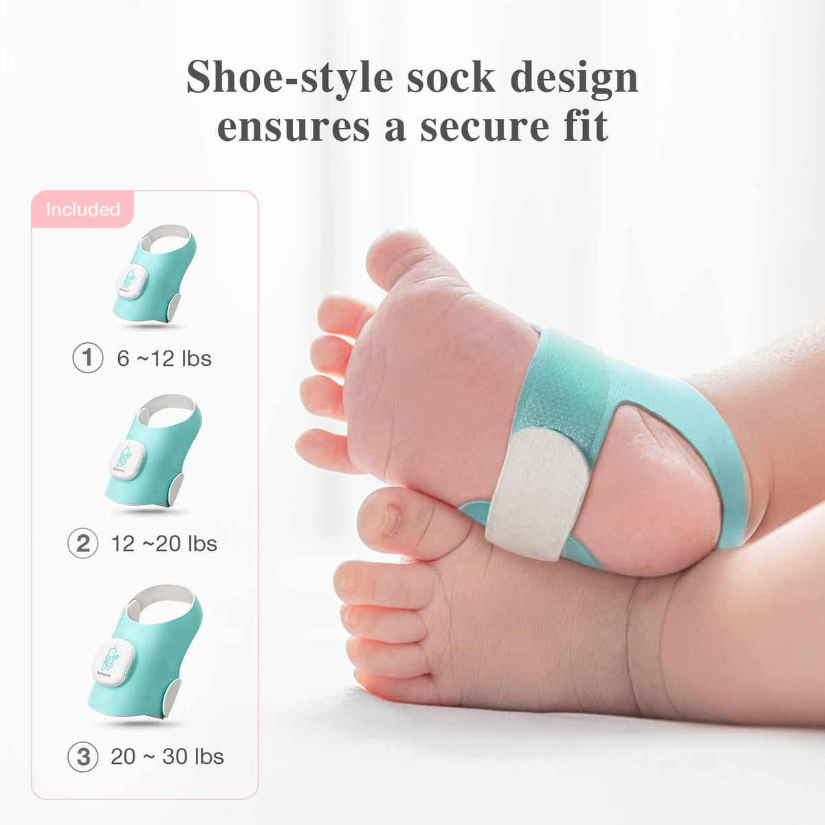 Sense-U Smart Sock Shoe Baby Monitor (Long Range) - Track Baby’s Heart Rate, Movement and Sleep from Anywhere