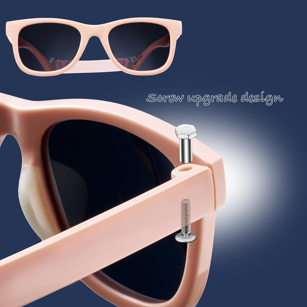 COCOSAND Flexible Polarized Baby Sunglasses with Strap & Silicone Nose Pads