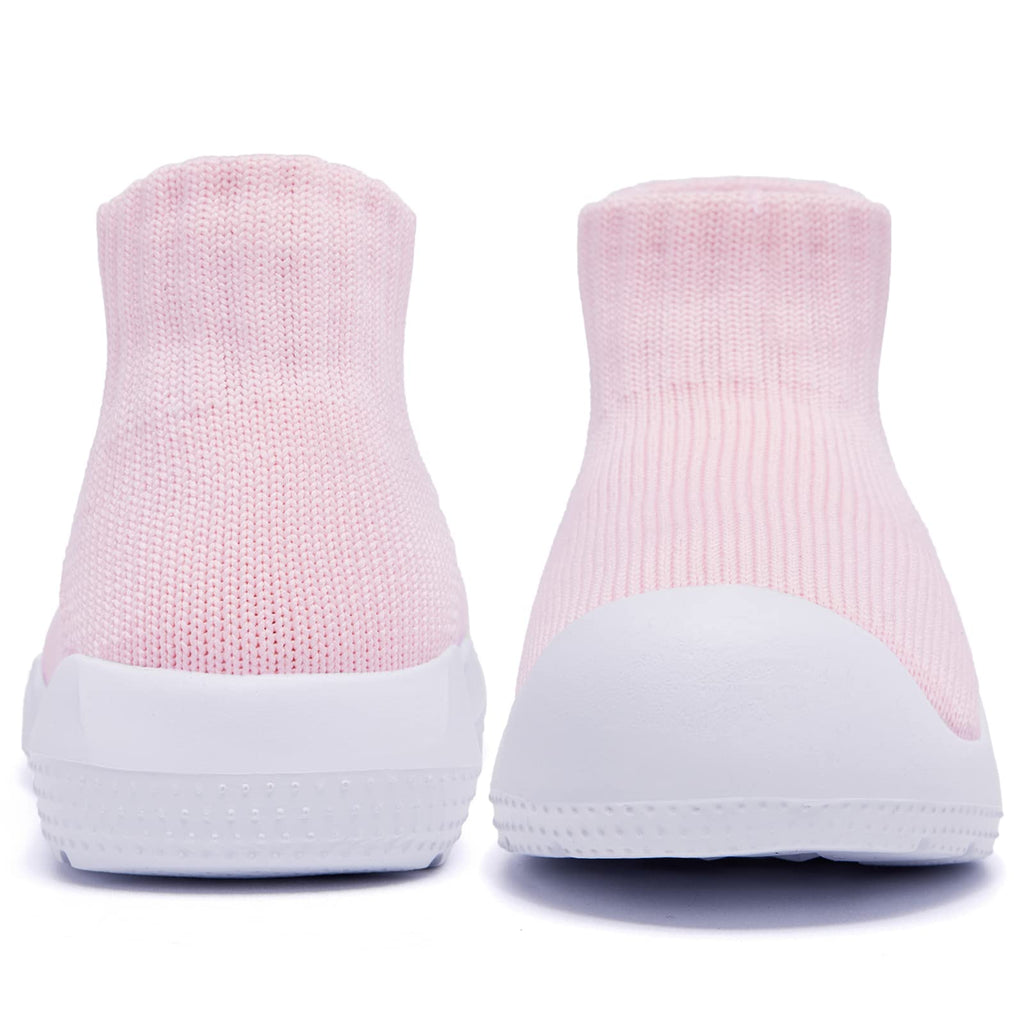 MORENDL Toddler Sock Shoes Baby Walking Shoes Infant Slippers Boys & Girls Non-Slip Sneakers Pink