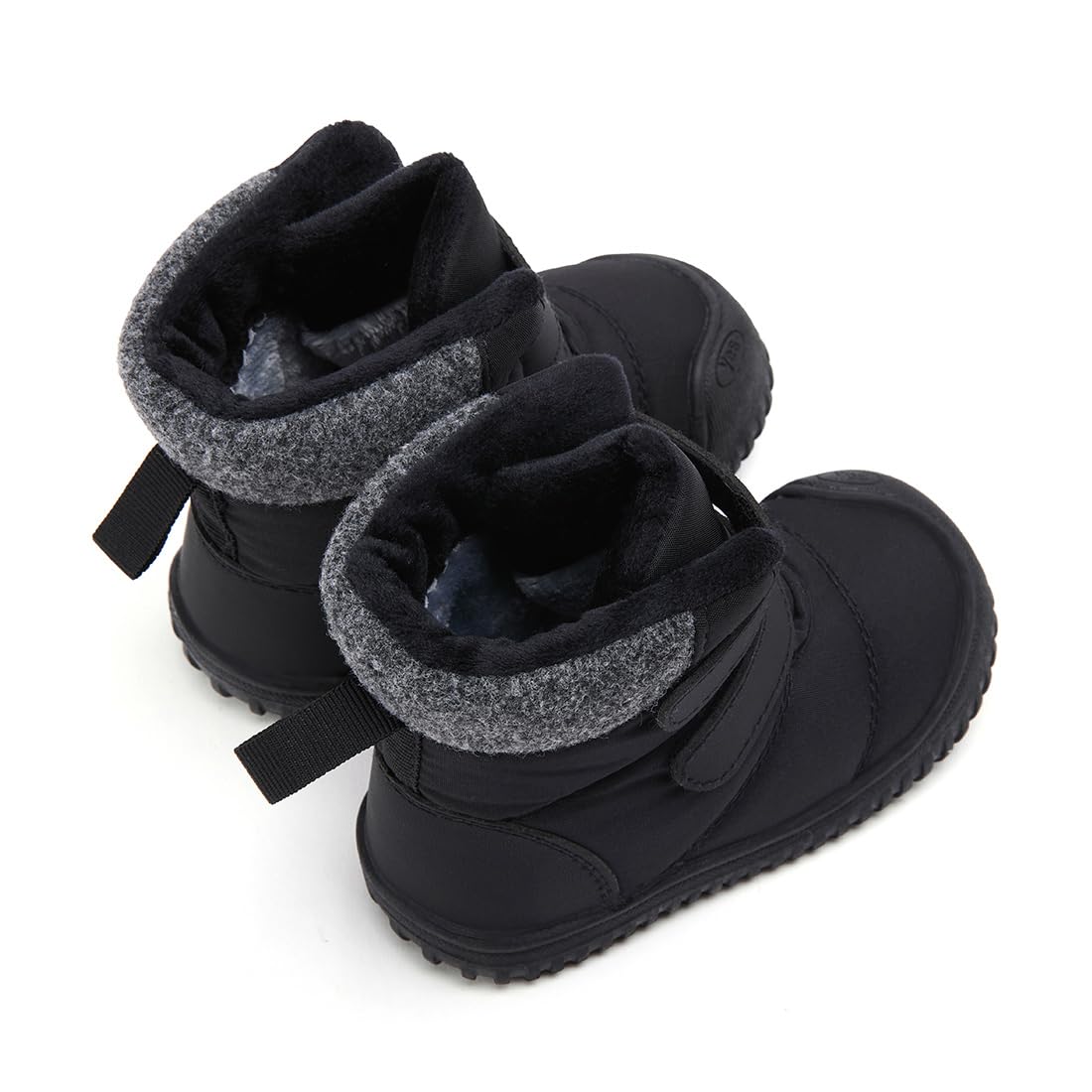 BMCiTYBM Toddler Baby Snow Winter Boots Boys Girls Shoes Double Strap Non Slip First Walking Infant 2 2.5 3 3.5 Years Black Size 7 Toddler
