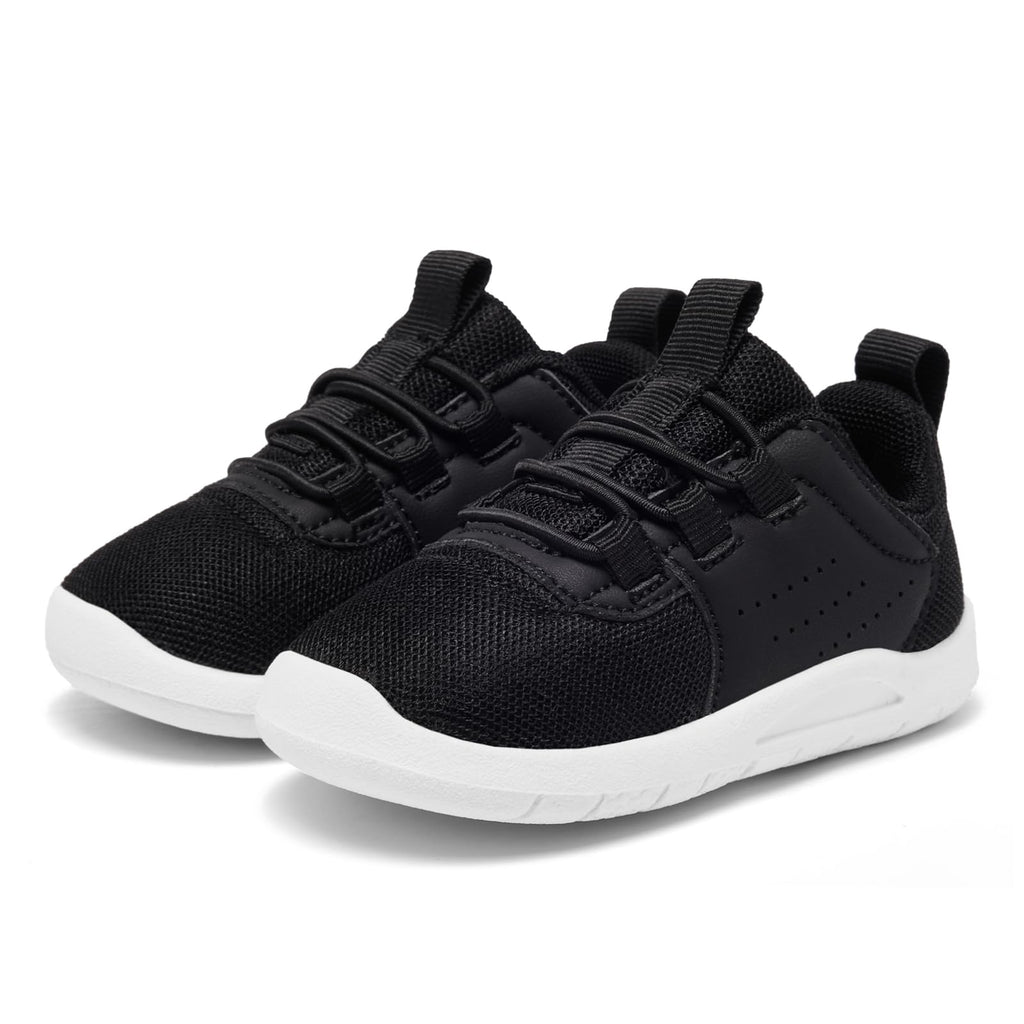 MOREND Toddler Shoes Baby First Walking Shoe Infant Non-Slip Breathable Sneakers Boys & Girls Tennis Shoes Black