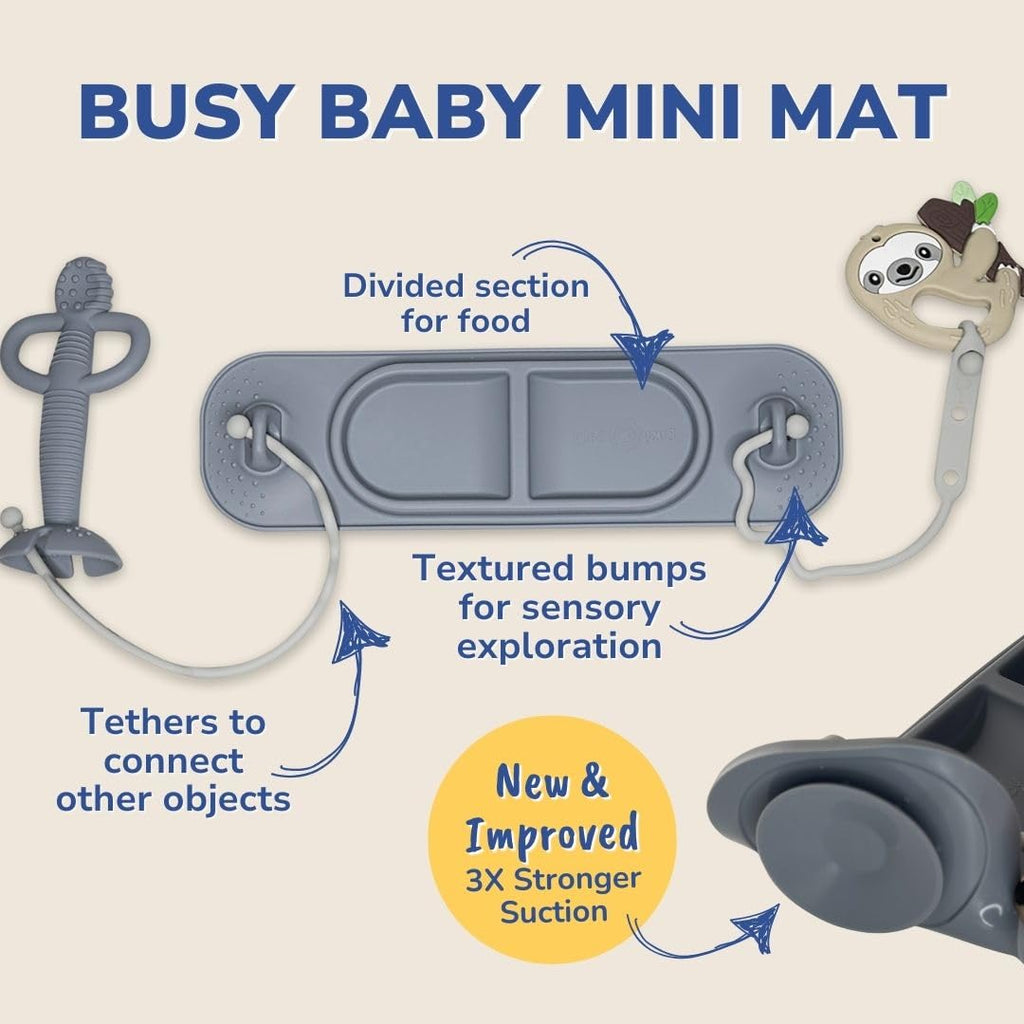 Busy Baby Mini Mat NEW Suction Cups with 2 Straps (Spearmint Mini)