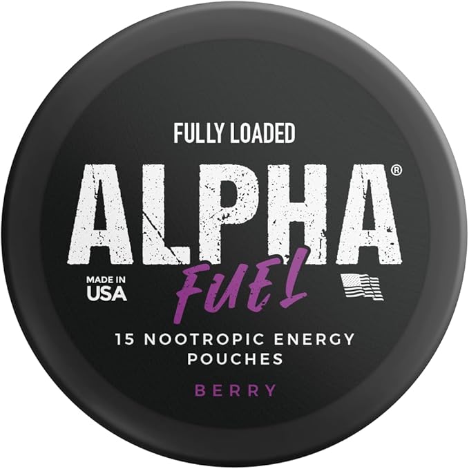 Fully Loaded Alpha Fuel Nootropic Pouches (Berry Fuel) - Nootropic Energy Pouches with Caffeine, Alpha GPC, Tyrosine, Taurine, Guarana and More