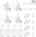 4packs 13mm Full Breast Replacement Pump Parts for Spectra S1 S2 9 Plus Synergy Gold Include 13mm Flange,Valve,Backflow Protector,Tube,Bottle,Caps, Fit for Motif Luna Cimilre Ameda MYA Pump