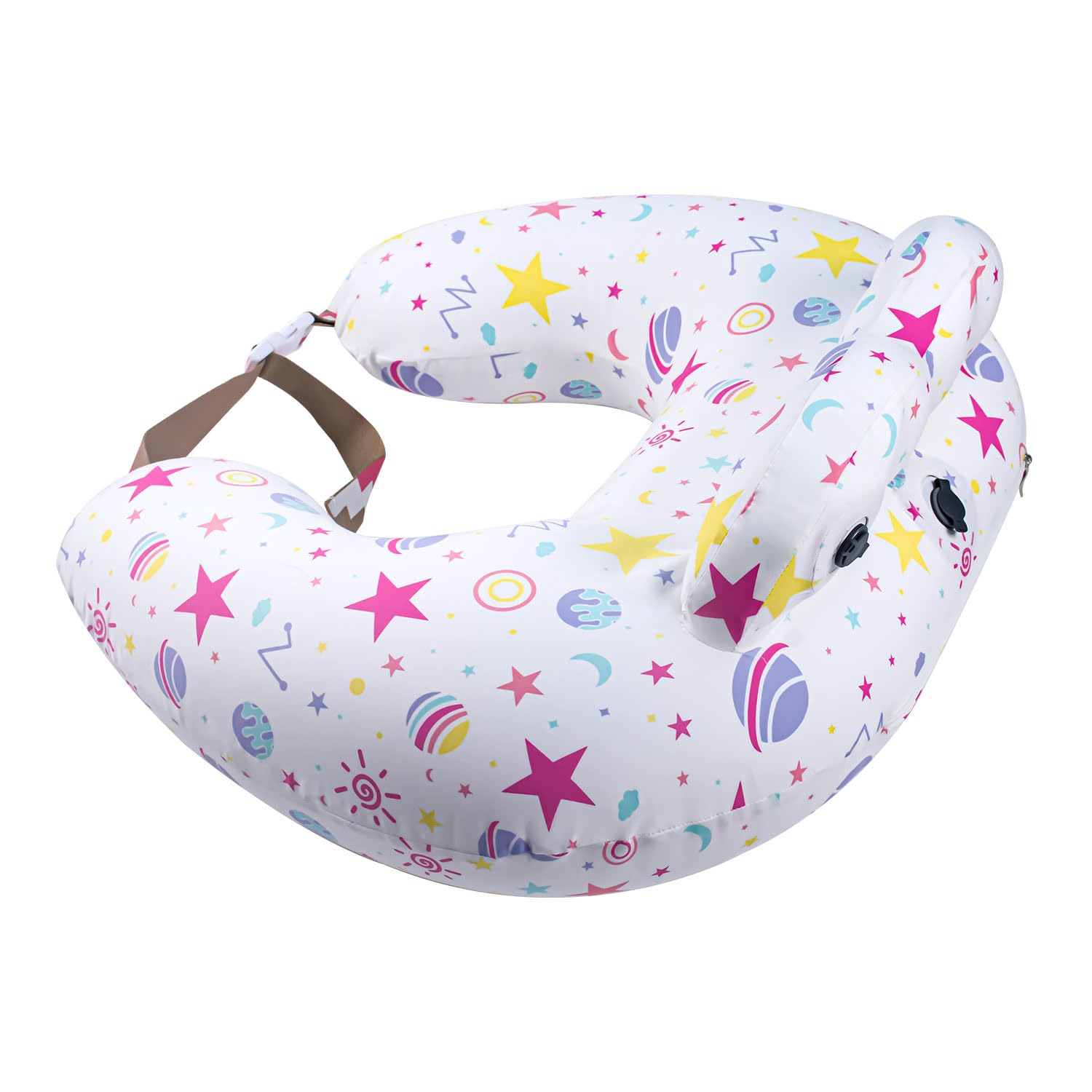 Inflatable Nursing Pillow for Breastfeeding – Travel Baby Feeding Cushion for Mom Support, Adjustable Waist Strap, Removable 100% Cotton Cover – Portable Newborn Essentials