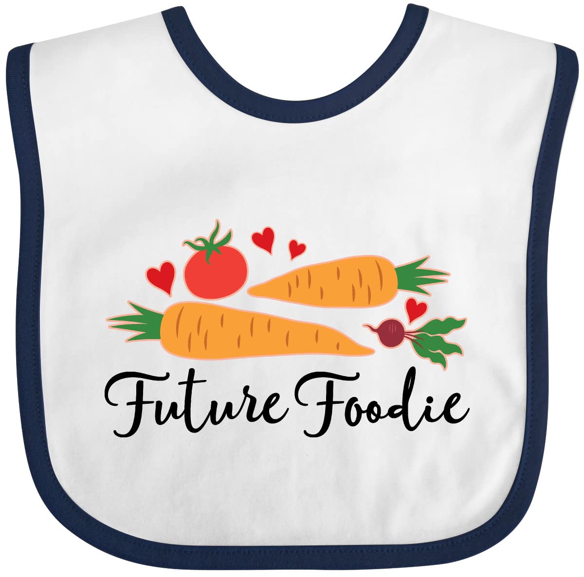 inktastic Future Foodie Cute Vegetable Baby Bib Heather and Black 2b13e