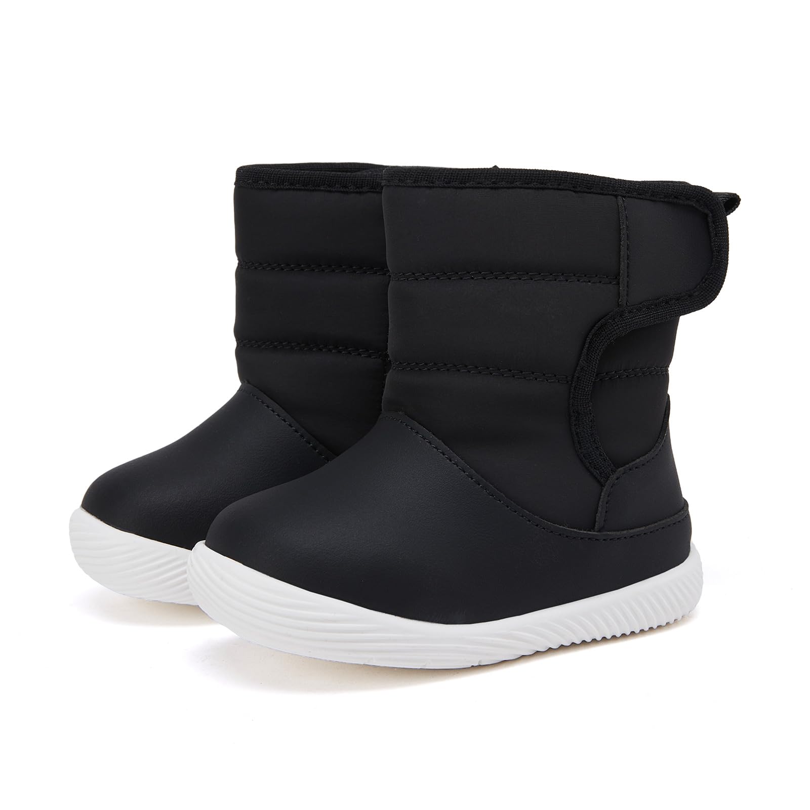 BMCiTYBM Baby Snow Boots Waterproof Infant Boy Girl Winter Booties Nonslip Lightweight Outdoor Warm Shoes for Cold Weather 6 9 12 18 24 Months Black Size 12-18 Months Toddler