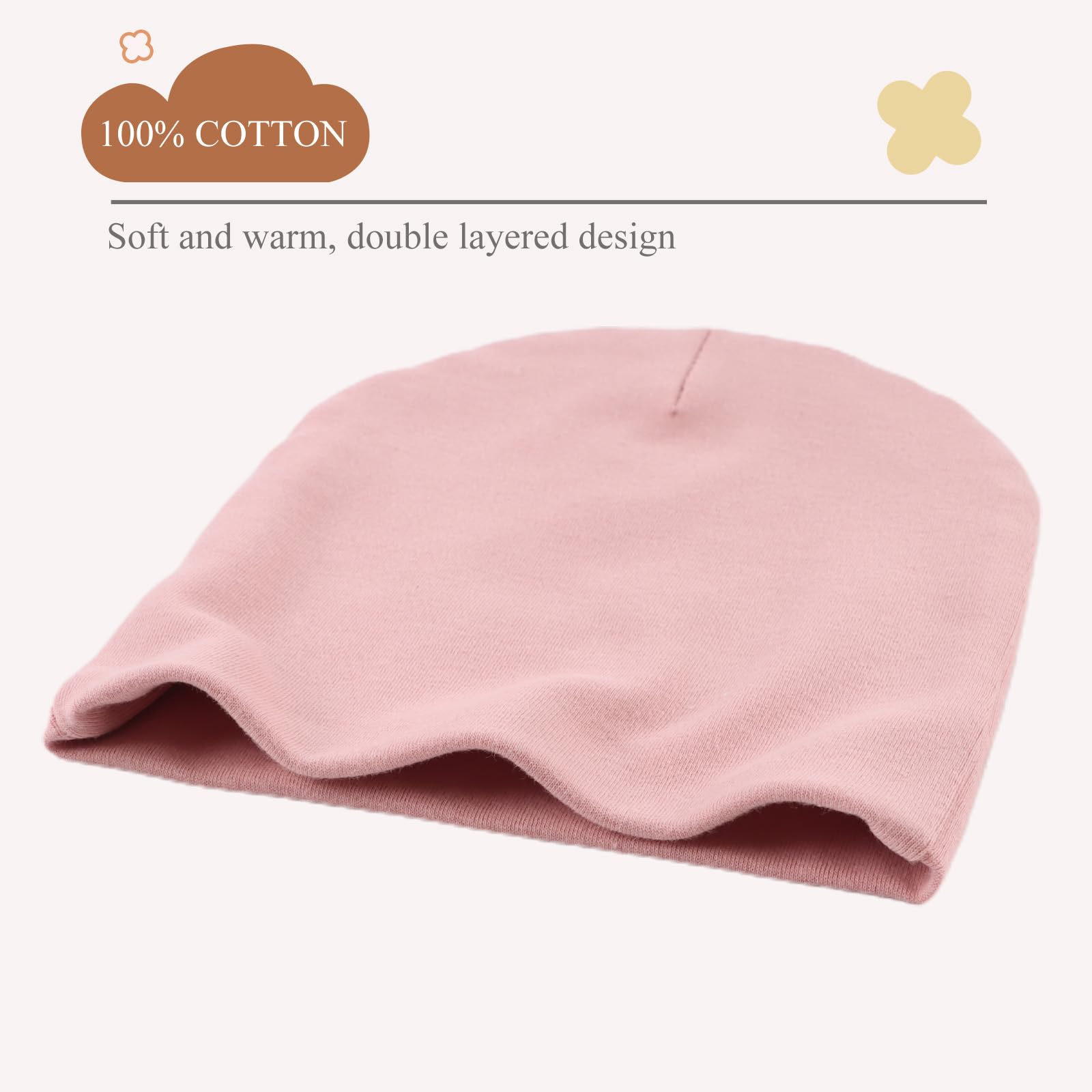 Bamery Cotton Baby Girl Hat Preemie Boys Beanie Newborn Hospital Hats Winter Infant Hats for Girls (4PACK-H, Preemie)