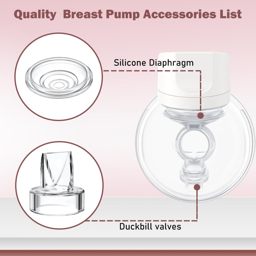8pcs Duckbill Valves and 4pcs Silicone Diaphragm Compatible with Momcozy S12 Pro/S9 Pro/TSRETE S12/Kmaier S12 Wearable Breast Pumps Accessories,Breast Pump Replacement Parts