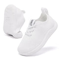MORENDL Toddler Wide Toe Box Barefoot Shoes Baby First Walking Shoes Boys Girls Non-Slip Zero Drop Minimalist Sneakers White 12-15 Months