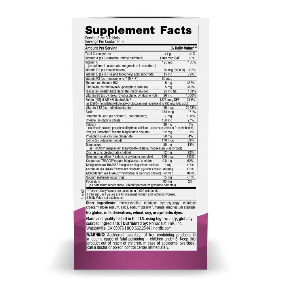 Nordic Naturals Prenatal Multivitamin Mini Tablets, Vegetarian - 90 Count