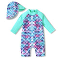 Newborn Infant Baby Girls One Piece Long Sleeve Swimsuit Mermaid Bathing Suit Scale Swimwear Beach Wear NB